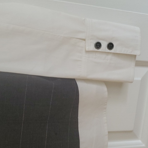 Monroe and Main long sleeve white button up with collar and built in vest - Picture 3 of 4